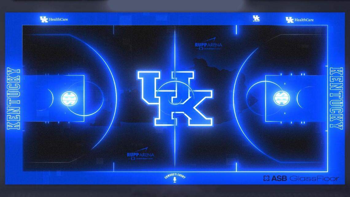 Kentucky basketball using ASB GlassFloor at Big Blue Madness